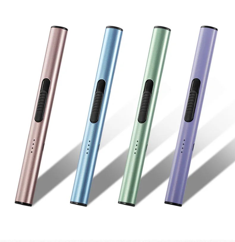 Foryoudecor Upgraded LED Battery Display Safety Switch Rechargeable Electric Lighter USB Candle Lighter