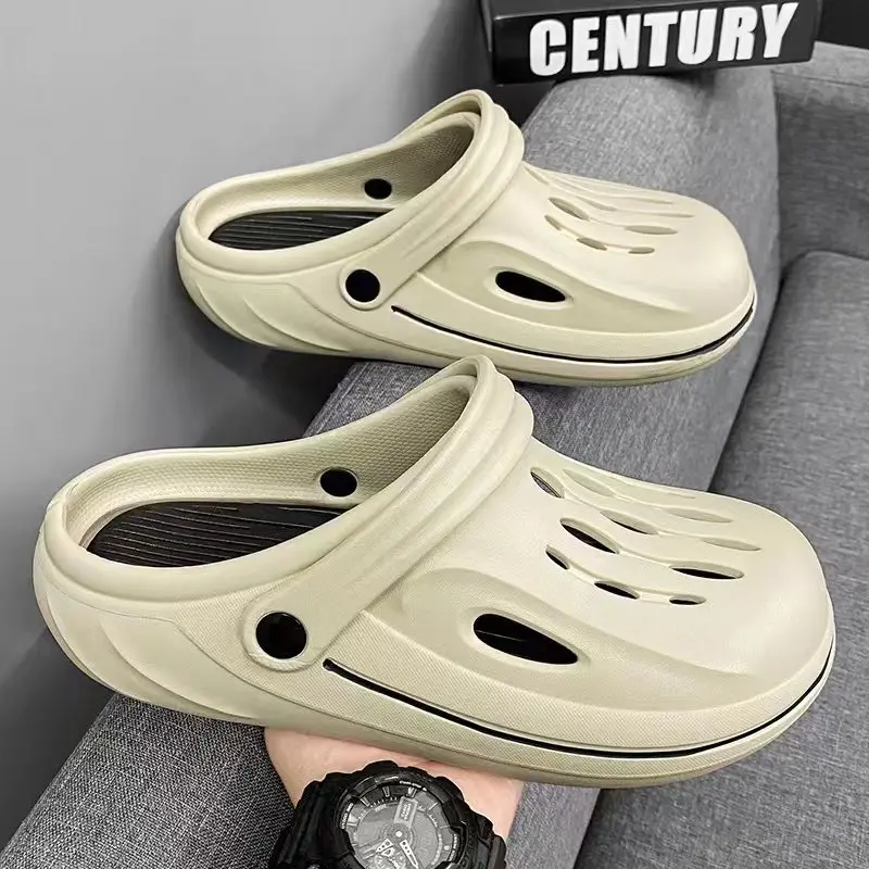Two colors Thick Platform Cloudy School Youth Clogs Beach Slides Sandals for Men