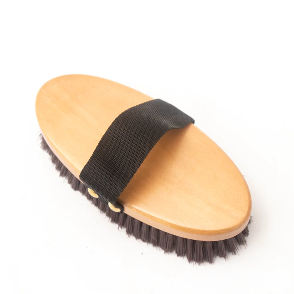 Horse Equipment Wooden Brush Horse Brush Grooming Body Brush with wood back