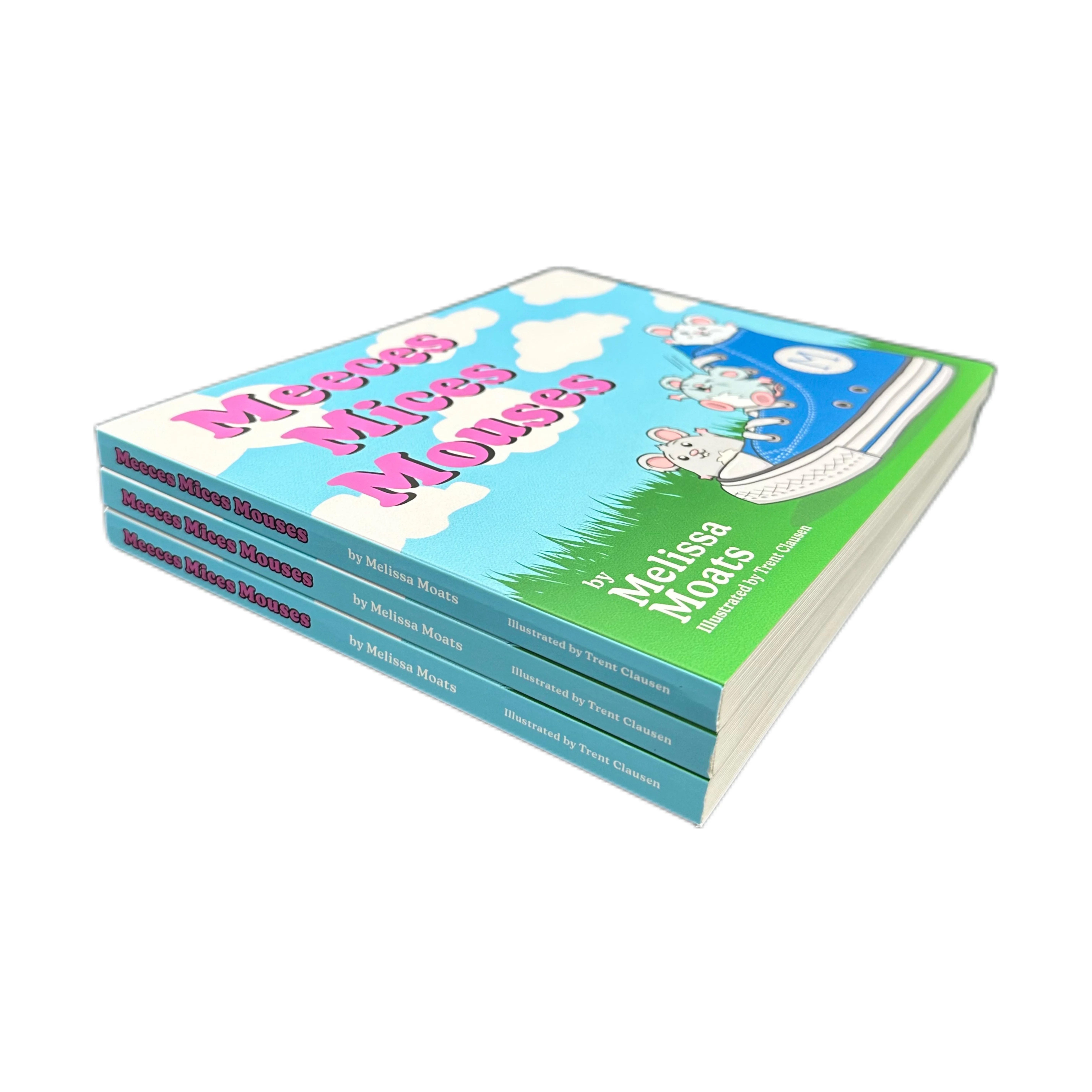 Custom Thick Cardboard Book 300gsm C1S Paper Landscape Full Color Printing A4  Kids Children Board Book Printing