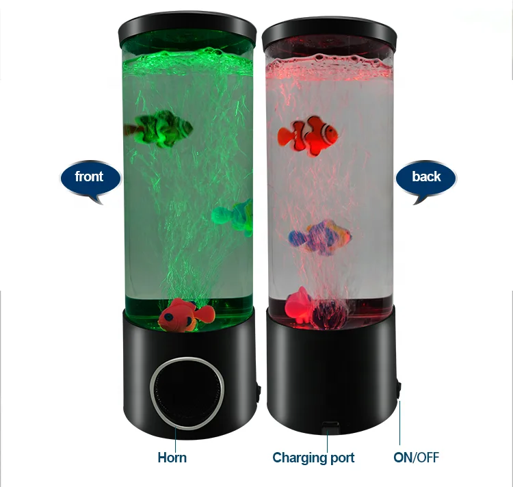 11-дюймовая лампа для рыбок с BT-динамиком, аквариумный Электрический круглый резервуар для воды, рождественский подарок, лампа для аквариума