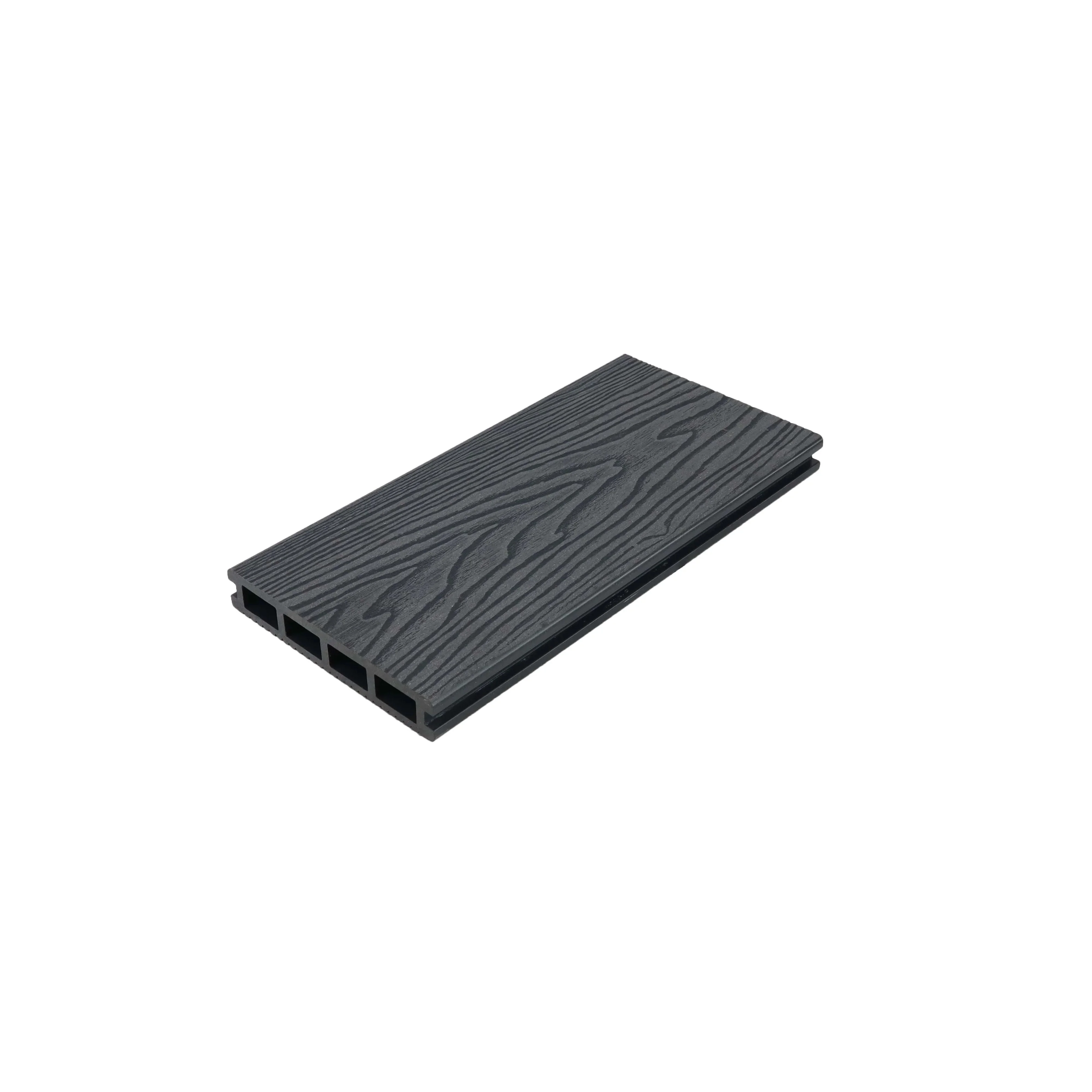 New technology 3D embossed co-extrusion outdoor plastic wooden decking composite wpc flooring