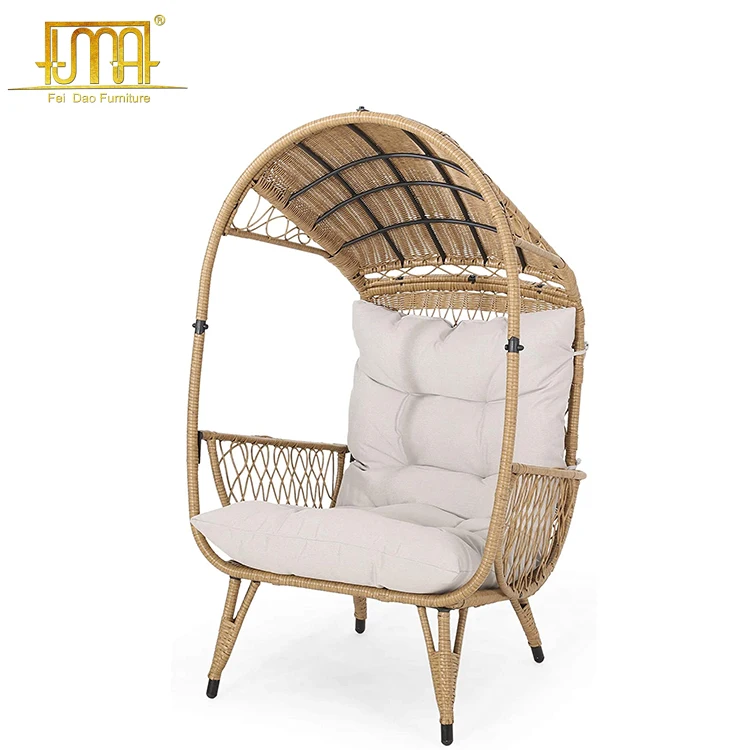 Hotel Outdoor and Gardens Ventura Boho Stationary Wicker Egg Chair