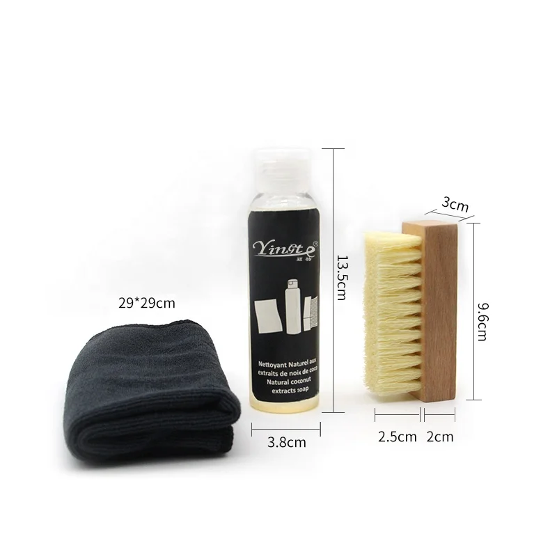 Factory Wholesale Custom Brand 3 In 1 Natural Formula Shoe Care Kit Shoe Cleaner Set Sneaker Shoe Cleaning Kit