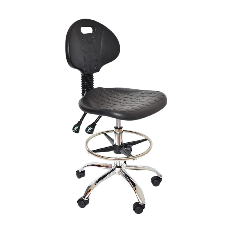 Metal steel adjustable ESD laboratory chair, anti-static office computer lifting chair, rotatable PU single seat chair