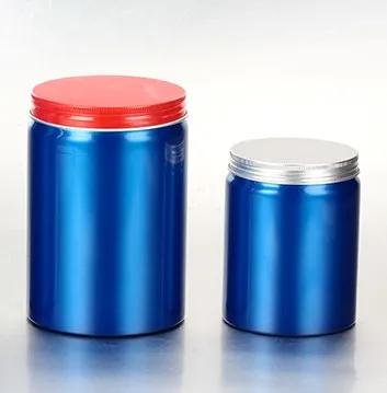 wholesale 100g silver/black aluminum metal jar for tea packaging,100g aluminum tin containers