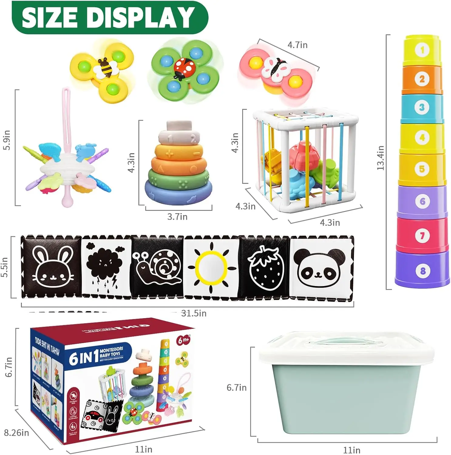 Baby Sensory Fine Motor Skills Developmental Toys,Gifts for 6 9 12 18 Month Age 1 2 3 4 One Two Year Old Boys Girls Kids