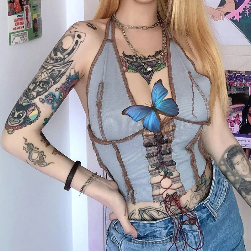 OEM Service Sleeveless V-neck Fashion Sexy Lace Slim Short Slim Tank Top Women