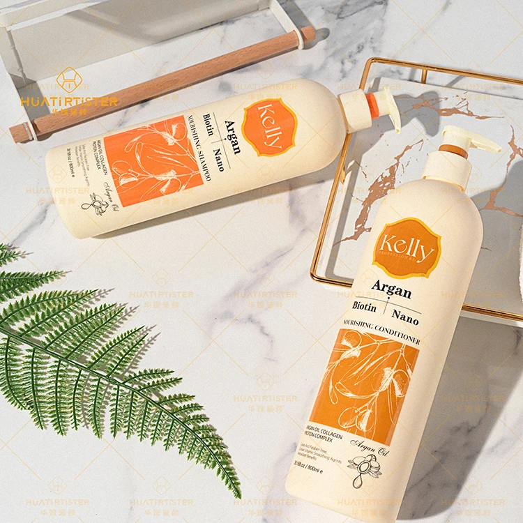 Huati Sifuli Kelly 800ml Damage Repaired Nano collagen argan macadimia oil biotin Hair Shampoo and conditioner