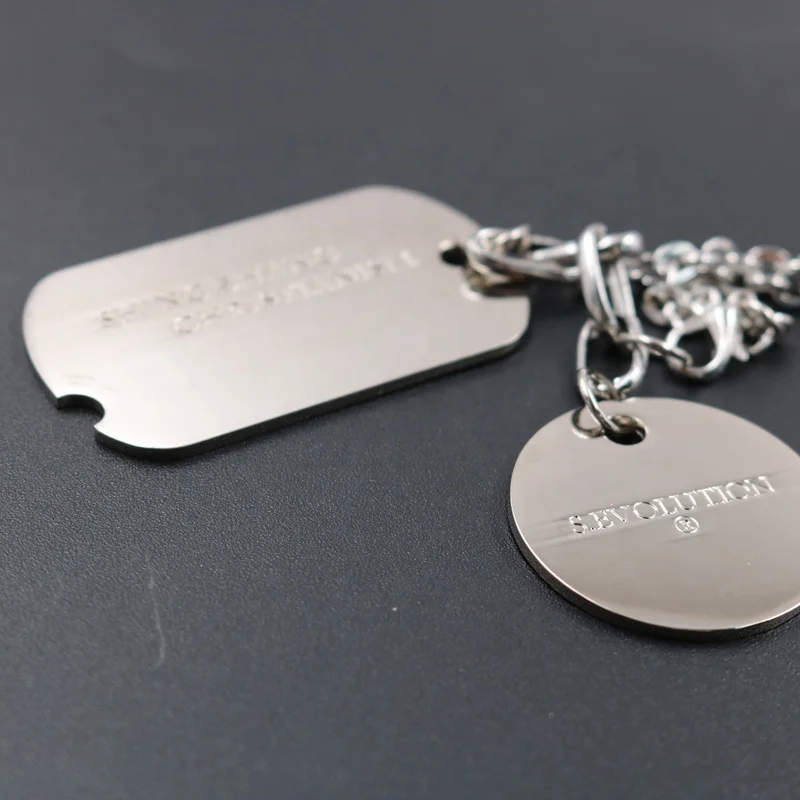 Hot Sale Custom Etching Metal Tag Stainless Steel Dogtag With Necklace