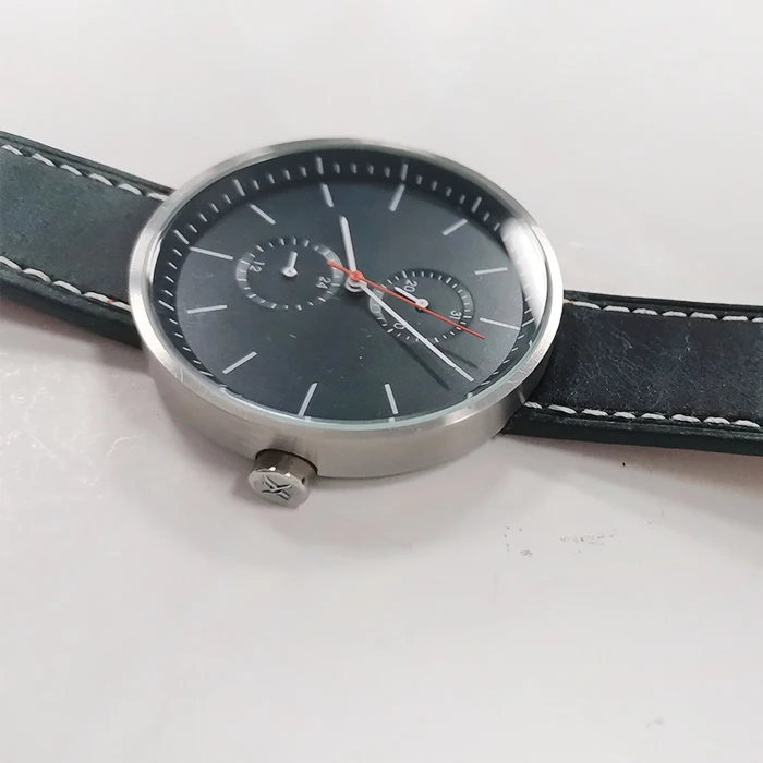 42mm stainless steel leather quartz movement wristwatch factory custom watch mens