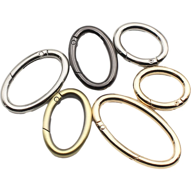 Оптовая продажа, в наличии, аксессуары для чемоданов и сумок, Овальный крючок, открывающаяся кольцевая Пряжка, открывающаяся пружинное овальное кольцо