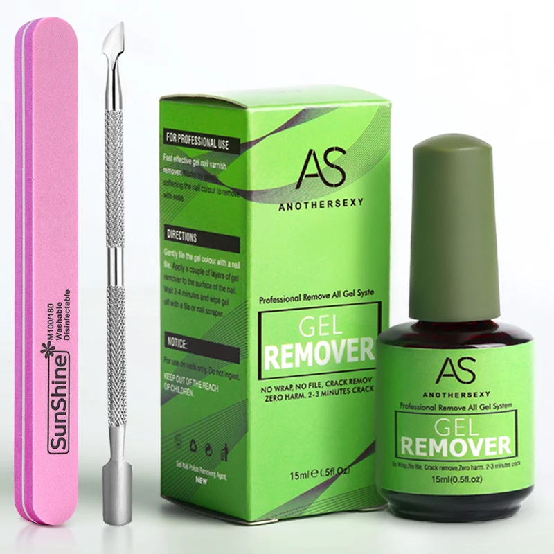 AS Private Label Harmless 15ml Magic Gel Remover Easy Apply Uv Gel  Custom Logo Nail Polish Gel Remover for Wholesale