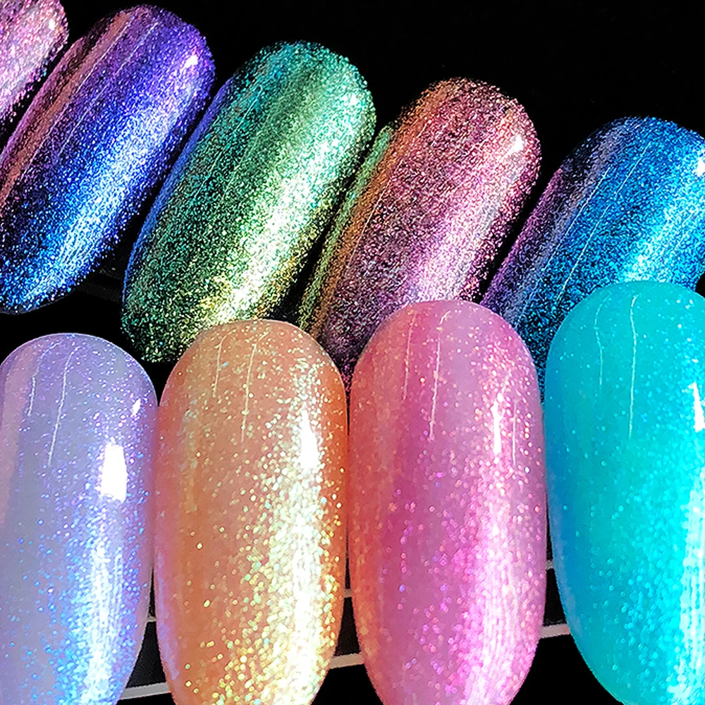 Hanyinails New Design Colorful Spangles Crystal Mermaid Reflective Sparkly Glitter UV Gel Nail Polish