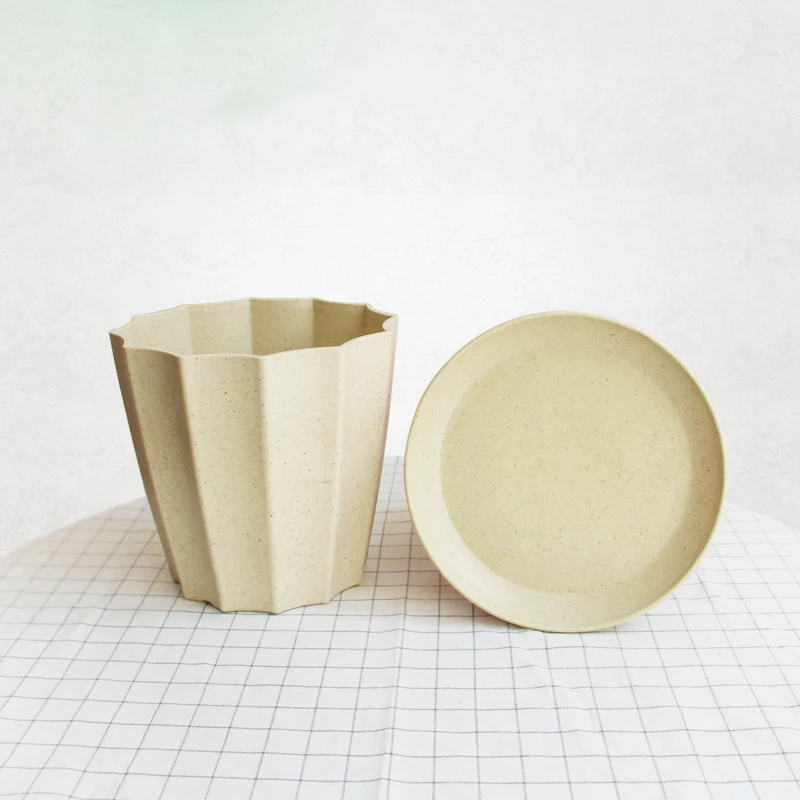 2019 биоразлагаемый экологически чистый цветочный горшок из бамбукового волокна с крышкой из бамбукового волокна