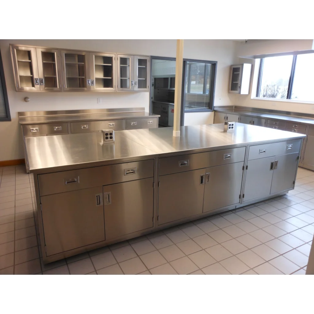 Лабораторная мебель из нержавеющей стали для фармацевтической среды прочная и гигиеническая лаборатория