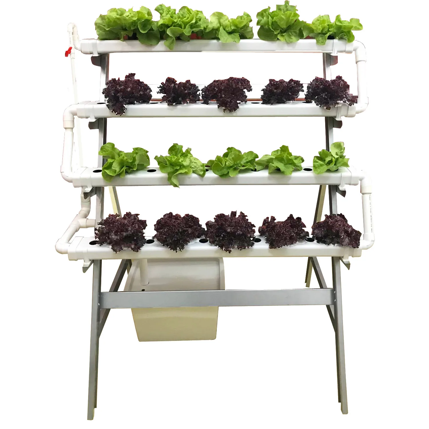 PVC-U channel hydroponic shelf systems with metal frame