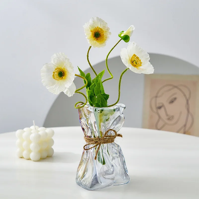 Wholesale home decor accessories clear minimalist nordic small glass vase