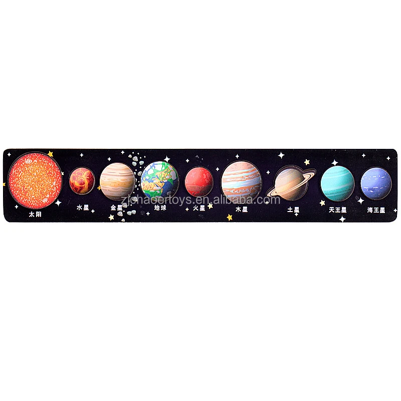 NEW Solar System Space Planet Montessori wooden board puzzle games kindergarten educational toys for kids boys and girls