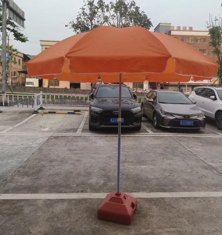 Tuoye Orange Logo Customized Promotional Beach Umbrella Parasol For Telecom Advertising
