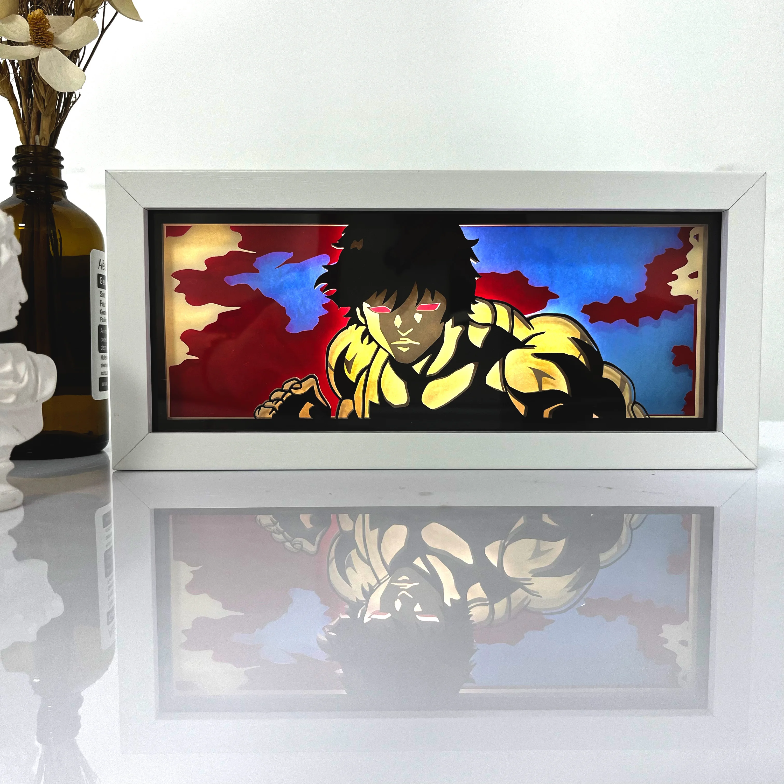 2023 Hot Selling Custom Carved Paper Lamp For Anime Fans Anime Paper Curved Decoration Frame Multi Later Paper Cut Light Box