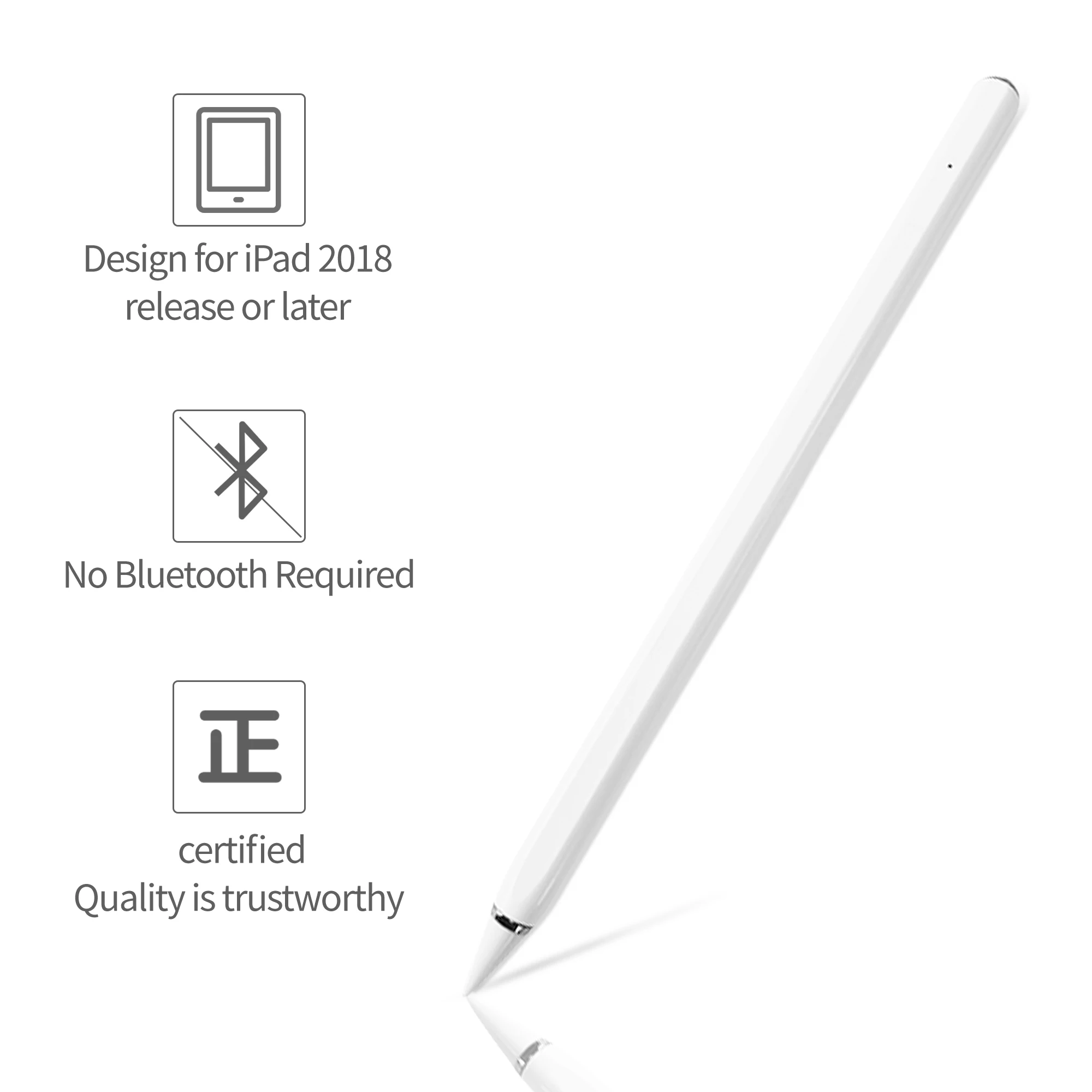 Rechargeable intelligent capacitive digital active Lapiz touch screen stylus for Apple iPad tablet computer
