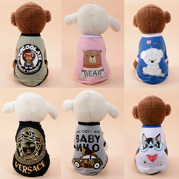 Manufacturer wholesale OEM multi-pattern cotton pet clothes dog tshirt