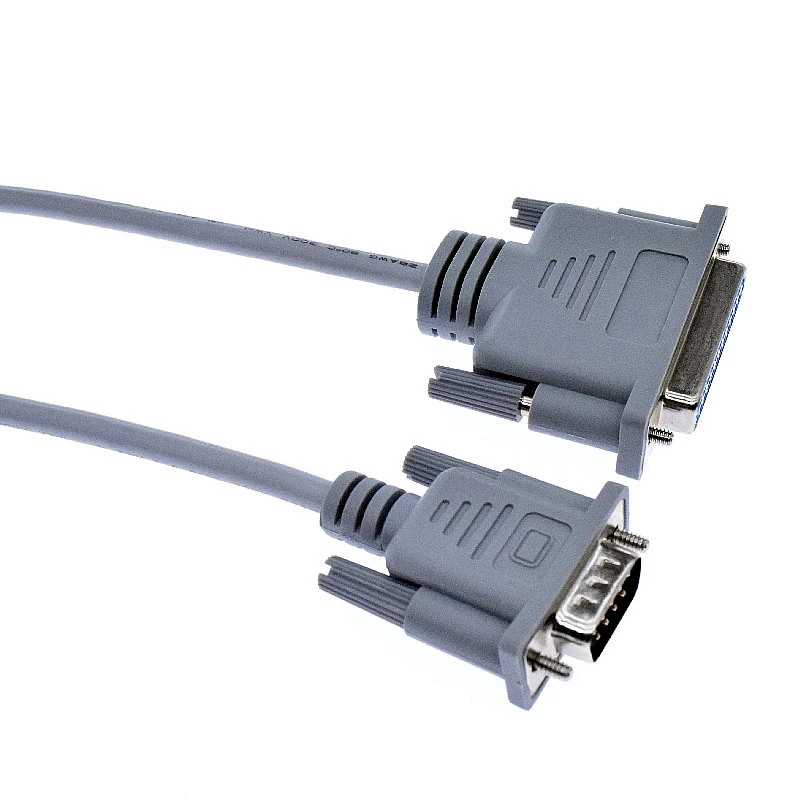 DB25 female to DB9 male Serial RS232 Null Modem Cable