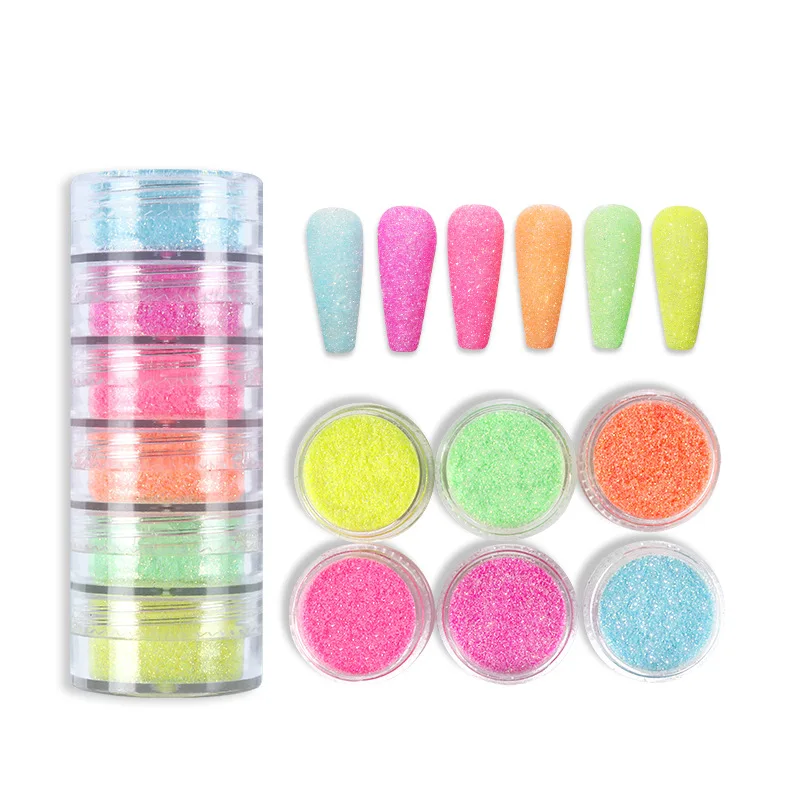 6 Colors Conjoined Bottled Cosmetic Festival Glitter Nail Sequins Powder for Nail Art Body and Crafts