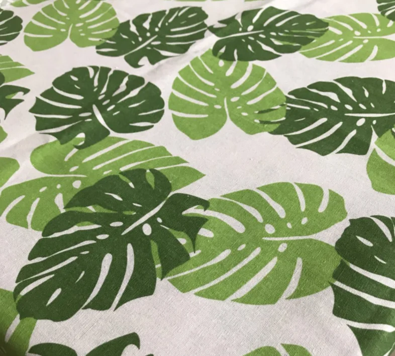 Korea Style Turtle Leaf Pattern Linen Fabric Printed Textiles Cloth Of Handmade DIY Sewing Cushion For Home Decoration