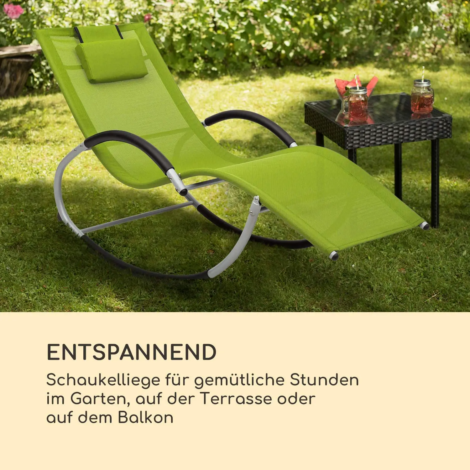 Steel Tube Orbital Folding Gravity zero Patio Lounger Rocking Chair Foldable Lounge rocking chair