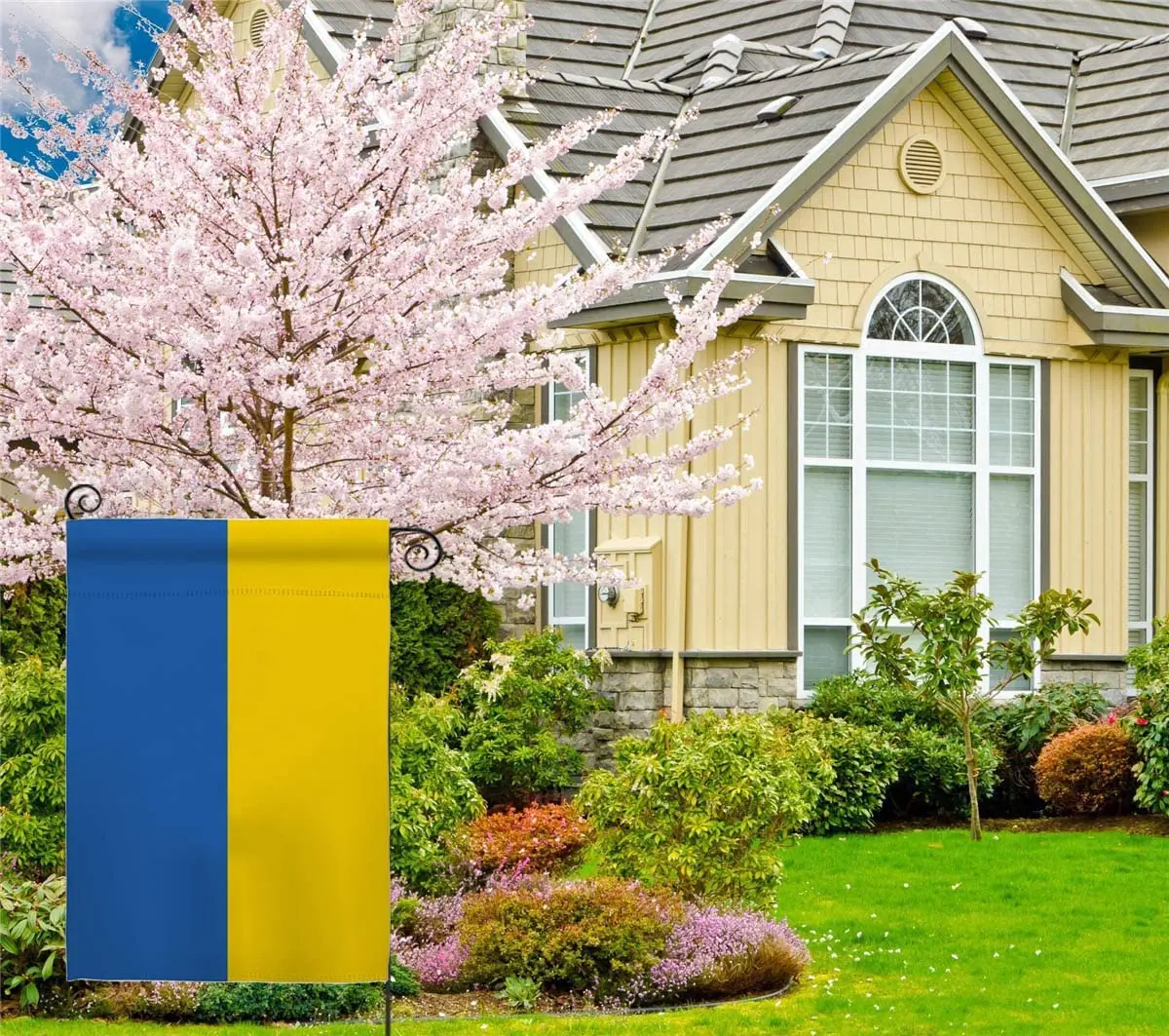 12*18inch Double Sided Small polyester Ukraine Trident Garden Flags Double-Sided garden flag