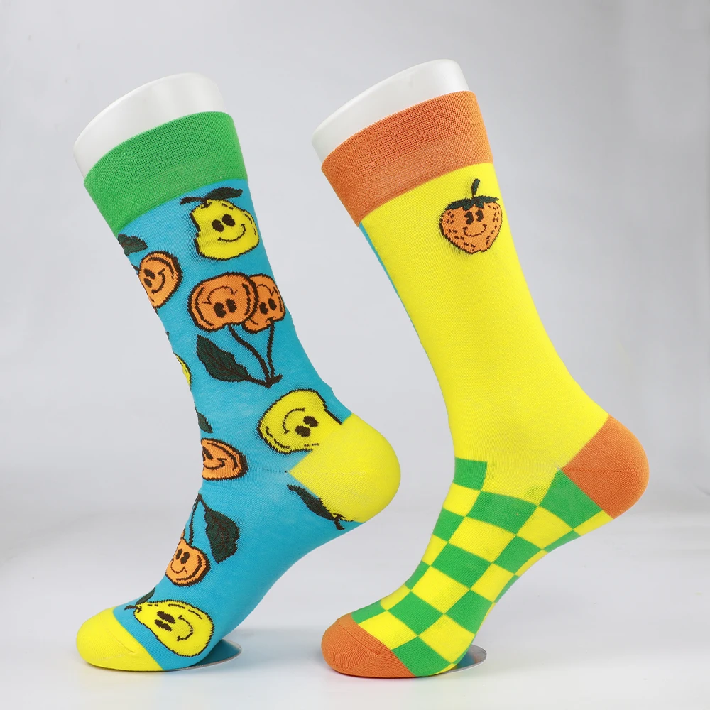 Customization OEM Design Fun Patterned Dress Jacquard Socks Funny Novelty Crazy Cotton Socks