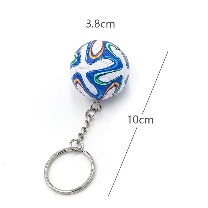 Custom wholesale 3D soccer ball key chains hard plastic ABS football keychain