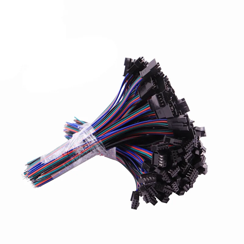 Manufacturer wholesale SM4pin four core four pin aircraft head male busbar RGB4Pin male female 15/30CM connecting wire