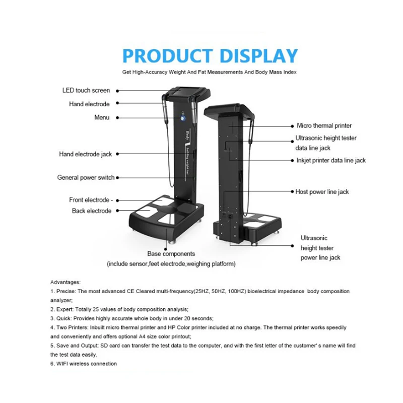 Professional full body health scanner body fat analyzer element measuring machine for gym use