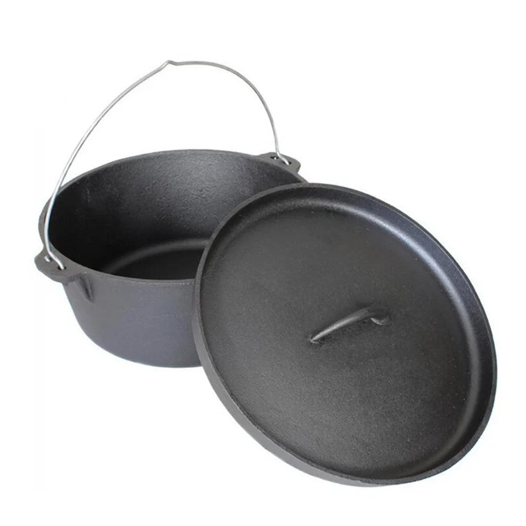 Flat bottom camping Pre-seaseoned Cast iron bbq Dutch oven