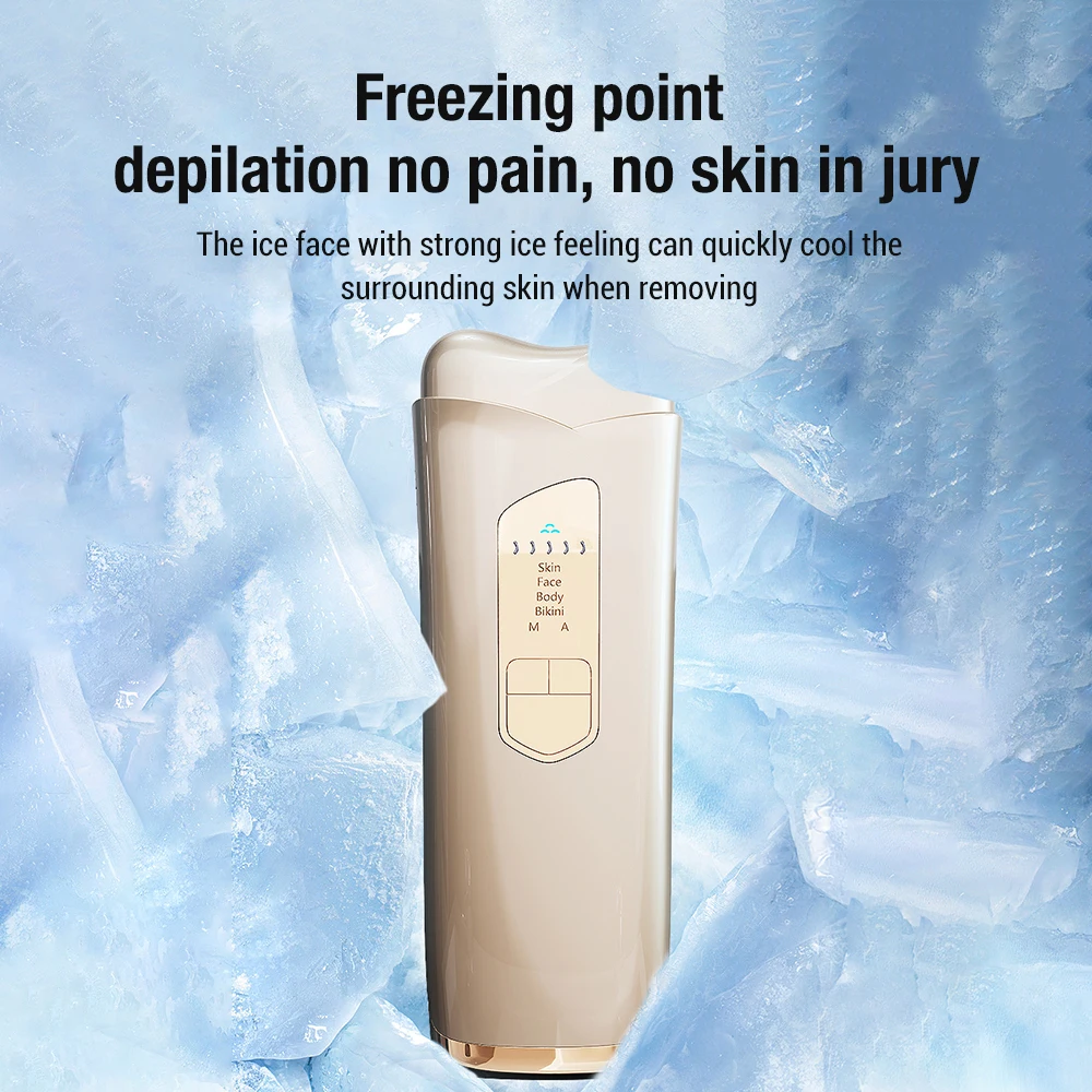 Ice Cooling IPL Hair Removal Device Portable Painless Epilator For  Facial and Hand all Body hair removal  with UK US Plug