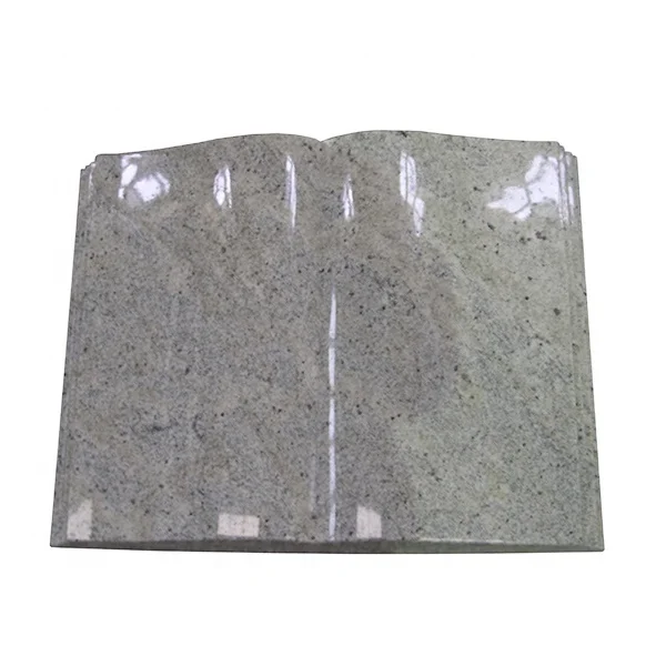 Белый гранитный надгробный камень в форме книги