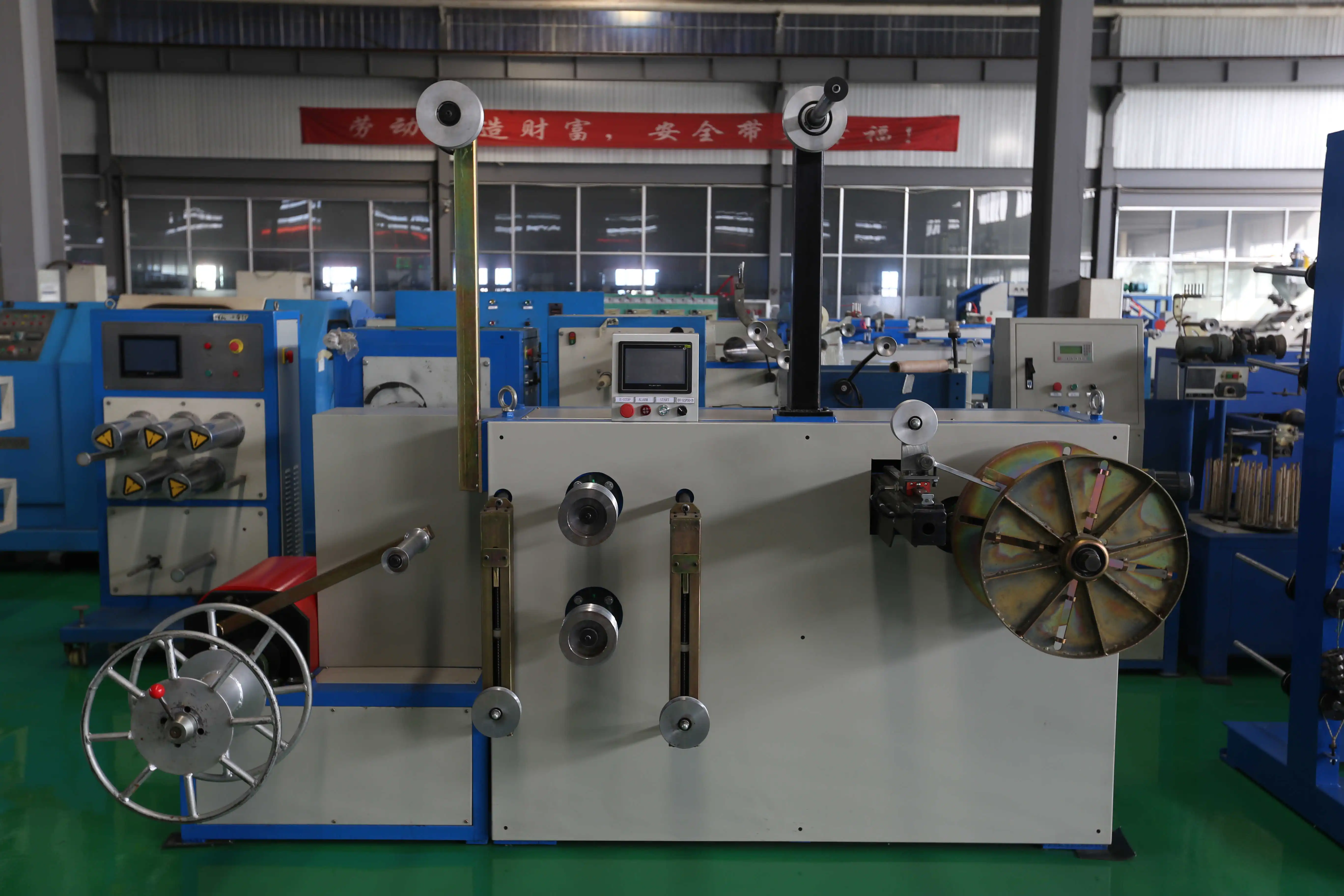 Plastic Rope Weaving Belt Rewinding Coiler Machine With Meter Counter