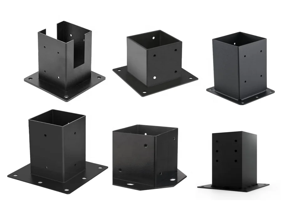 Custom Styles Heavy Duty 3-Way Carbon Steel 4x4/6x6/8x8 Black Pergola Bracket  Pergola Bracket Brackets