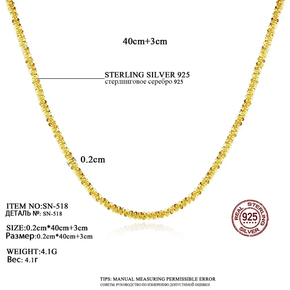 CZCITY Sterling Silver Chain Necklace New Designer 925 Silver Necklaces Jewelry