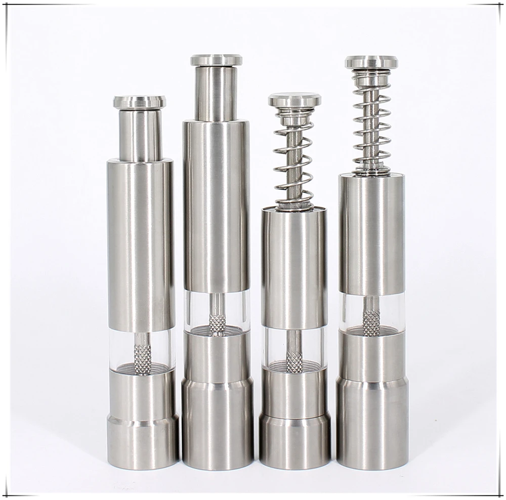Stainless Steel Mini Thumb Operated Manual Salt and Pepper Mill