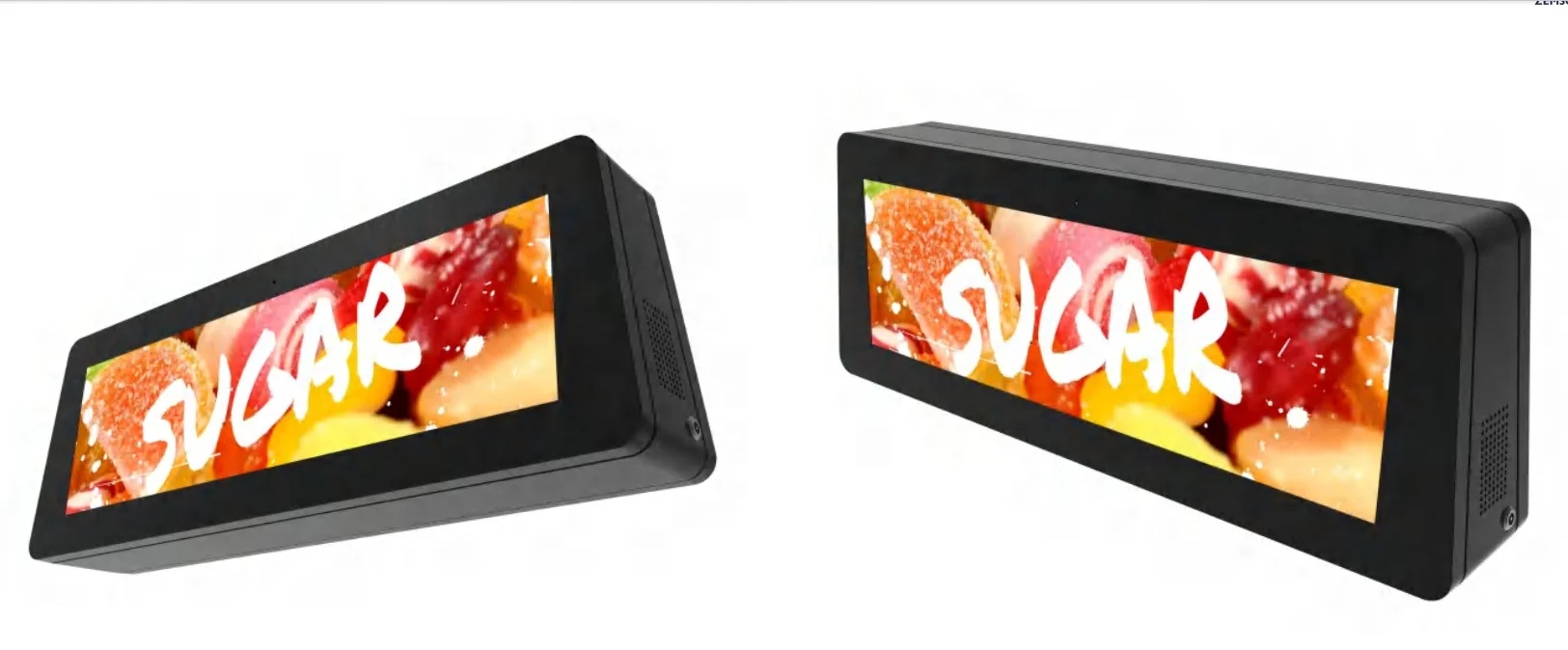 Outdoor vehicle mounted taxi roof top LCD display 37inch original stretched screen waterproof advertising screen