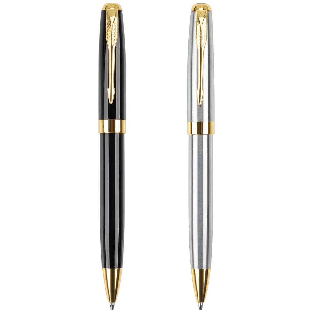 Черная серебряная металлическая Роскошная лазерная ручка с логотипом рекламная Подарочная шариковая