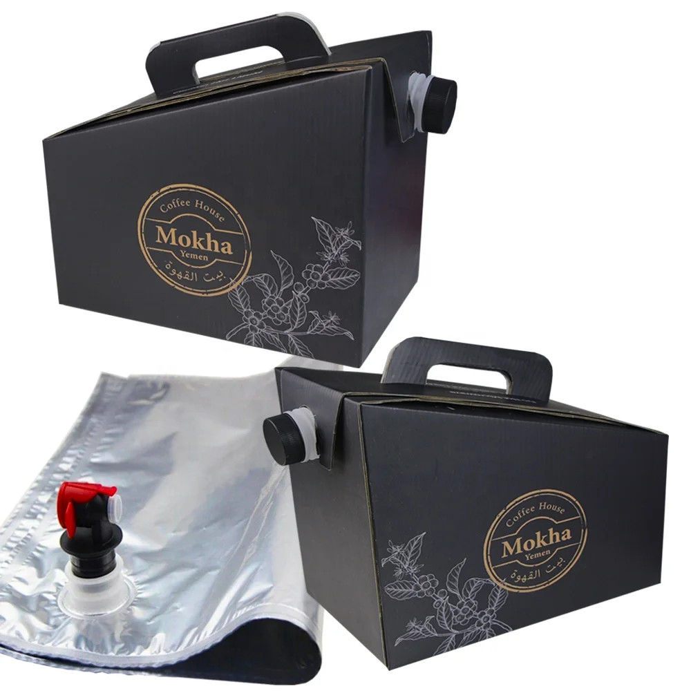 Coffee Shop Supplies 1L 3L 5L Disposable Coffee Dispensers Coffee Take-out Aseptic Bag In Box Dispenser With Valve Tap