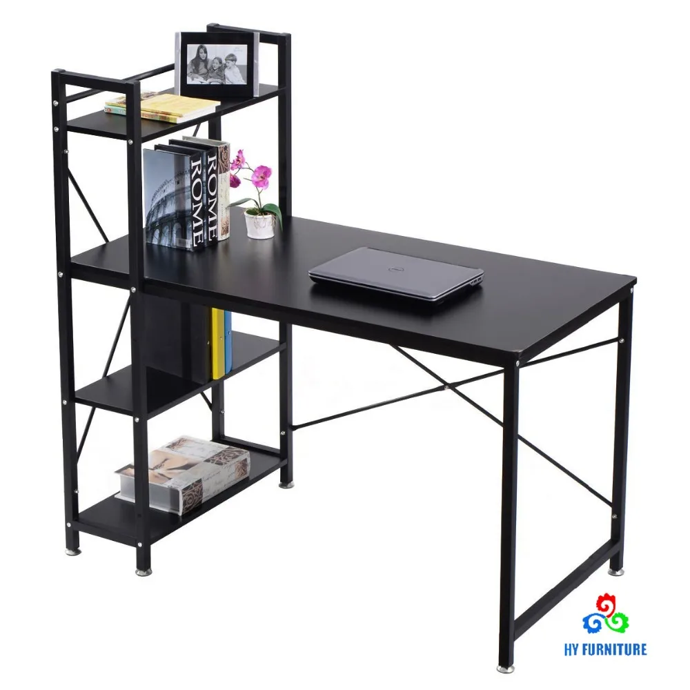 Latest design computer table,modern computer desk wholesale with 3 tier Storage