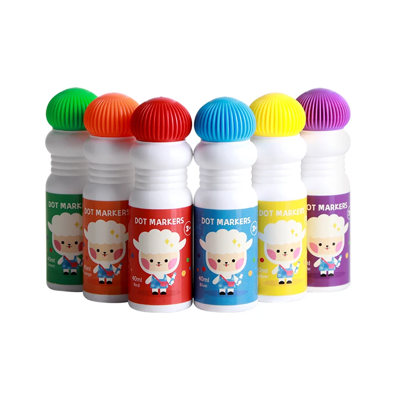 wholesale Bright Multi Color washable kids art markers, 40ml Non-Toxic no leaking water based Dot Doodling graffiti Bingo Marker