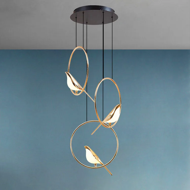 Factory direct sale Nordic chandelier living room lamp magpie bird luminous lamps creative bedroom dining table light floor lamp