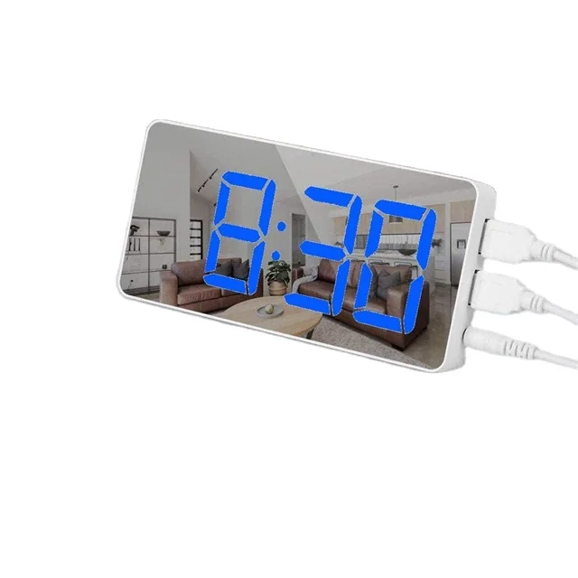 LED Digital Clock Large Display with Dual USB Charging Ports for  Living Room